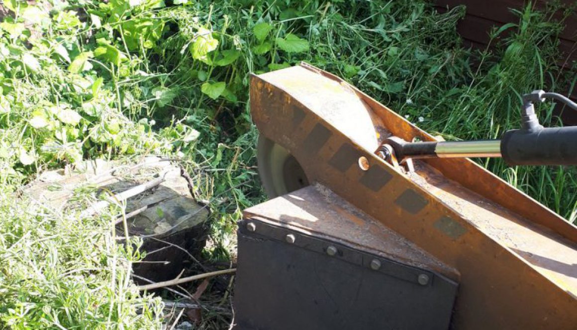 Tree stump grinding a conifer stump near Coggeshall, Colchester, Essex. Part one! ...